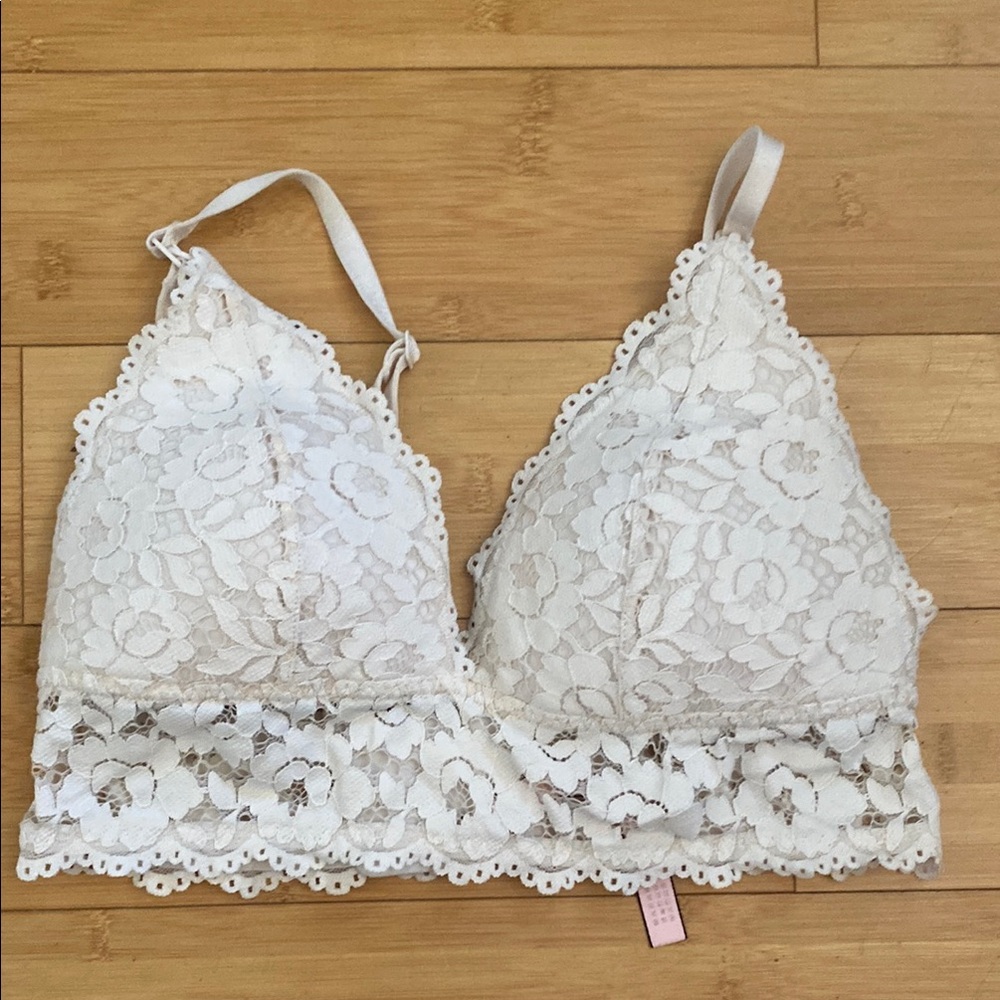 Cream Lace Bralette with Adjustable Straps